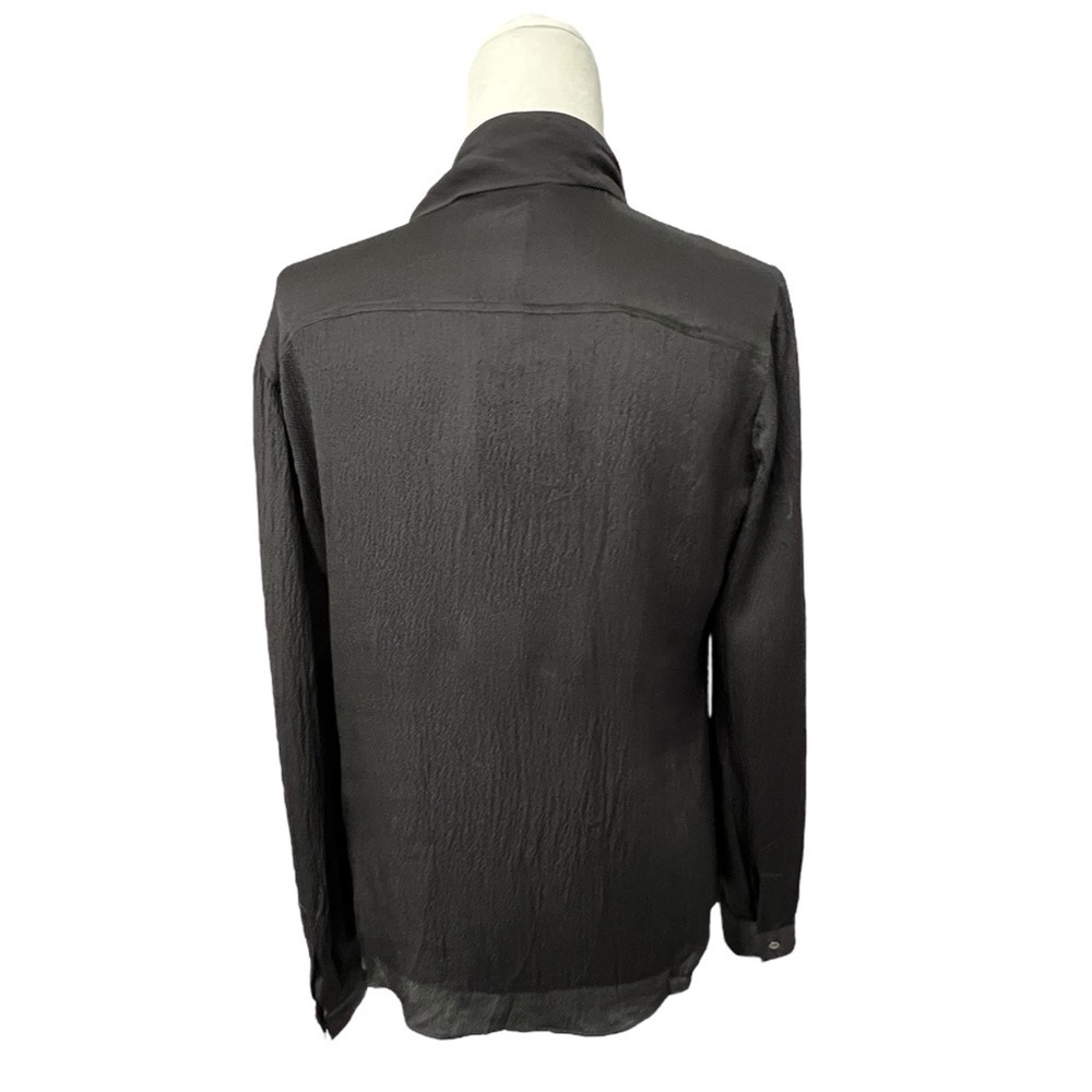 Roberto Cavalli Black Silk Blouse with Tie Detail - Picture 4 of 14